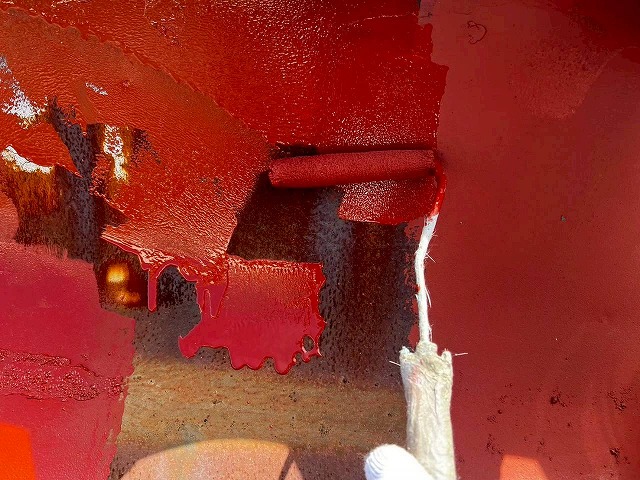 加古川市　谷板金の錆止め塗装